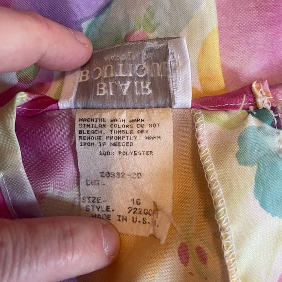 Vintage Blair Women’s Blouse Bold Floral Bright Short Sleeve Top Size 16 L XL - Picture 15 of 16